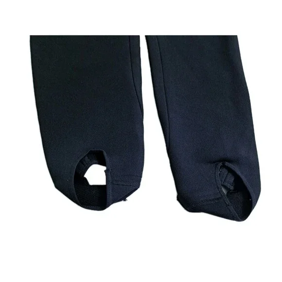 Vintage FERA Skiwear Black Wool Nylon Ski Pants Stirrups Women Size 8R - Picture 5 of 8